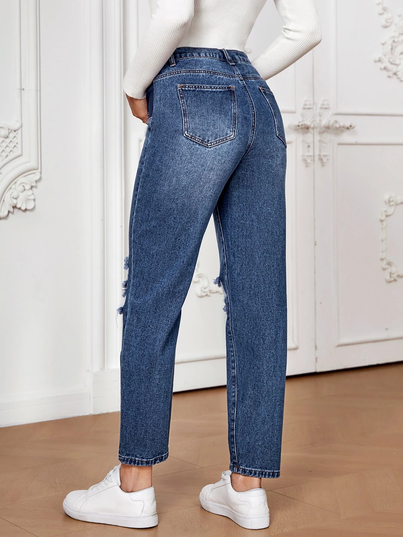 Maternity Straight Leg Jeans, Minimalist & Fashionable Casual Everyday Wear Mom Jeans