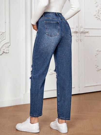 Maternity Straight Leg Jeans, Minimalist & Fashionable Casual Everyday Wear Mom Jeans