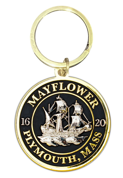 Mayflower Emblem Metal Keychain