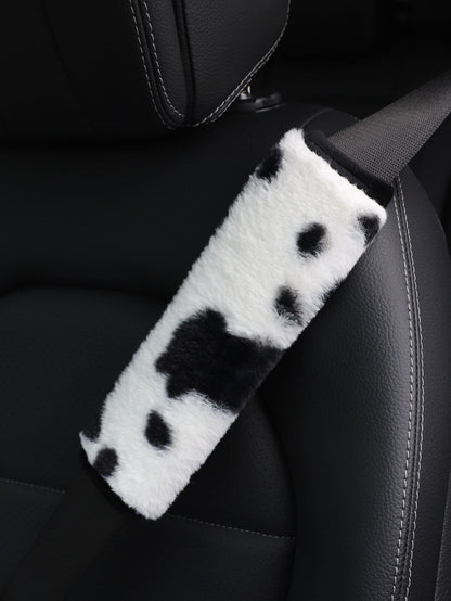 MEIKAXIU 1pc Cow Plush Car Seat Belt Cover Shoulder Pad Decoration