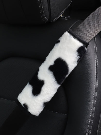MEIKAXIU 1pc Cow Plush Car Seat Belt Cover Shoulder Pad Decoration