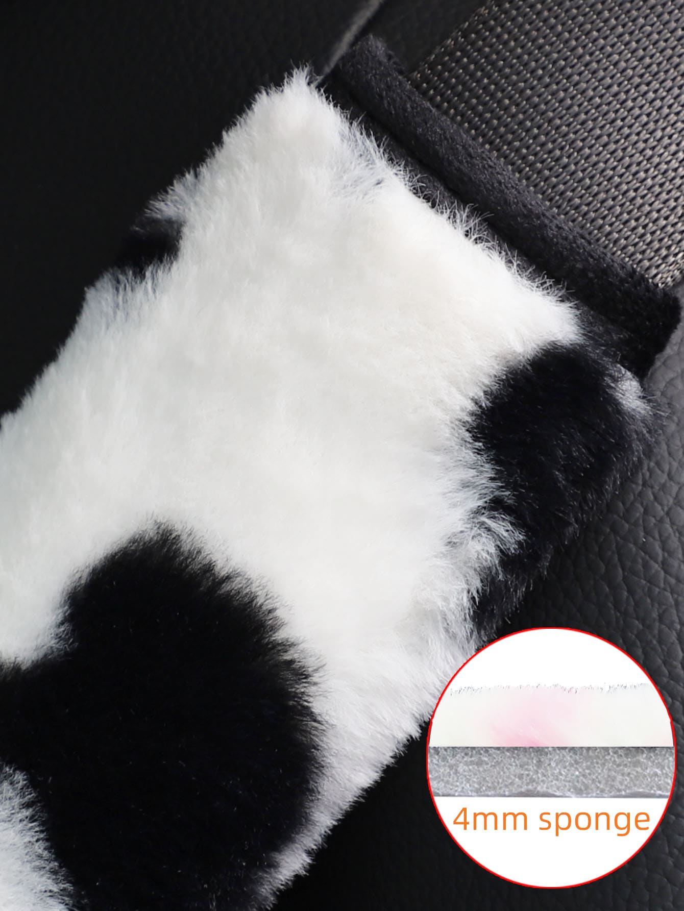 MEIKAXIU 1pc Cow Plush Car Seat Belt Cover Shoulder Pad Decoration
