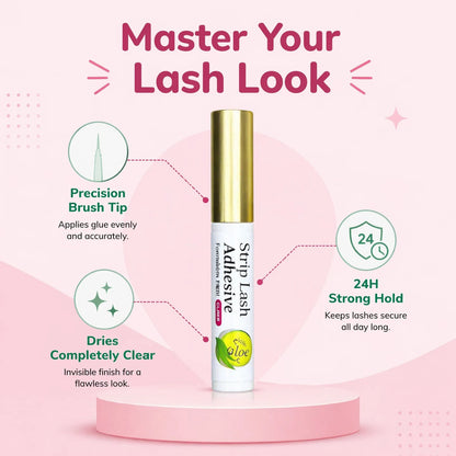 meilchily Clear Brush On Strip Lash Adhesive With Aloe Extract, Latex & Formaldehyde Free Hypoallergenic Eyelash Glue, 24H Long Lasting Waterproof Invisible Lash Glue For Sensitive Eyes & Lens Wearers