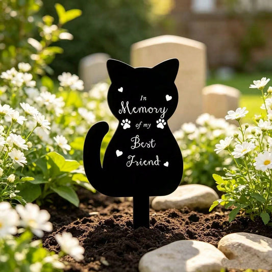Memorial Small Animal Grave Iron Art Plug-In Iron Art Memorial Plaque Outdoor Garden Pet Grave Ground Stake Decoration