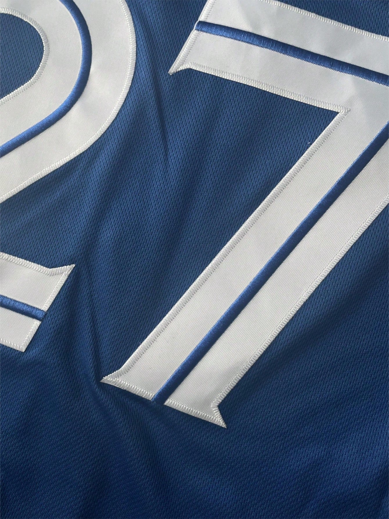Men's Baseball Jersey 27 Blue Button-Down Embroidered Sports T-Shirt Gym Clothes Men Basic T Shirt