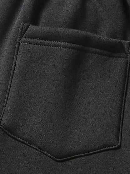 Men's Loose Casual Sweatpants Pants, Soft Fabric, Side Zipper Pockets, Drawstring Waist, Solid Color Sports