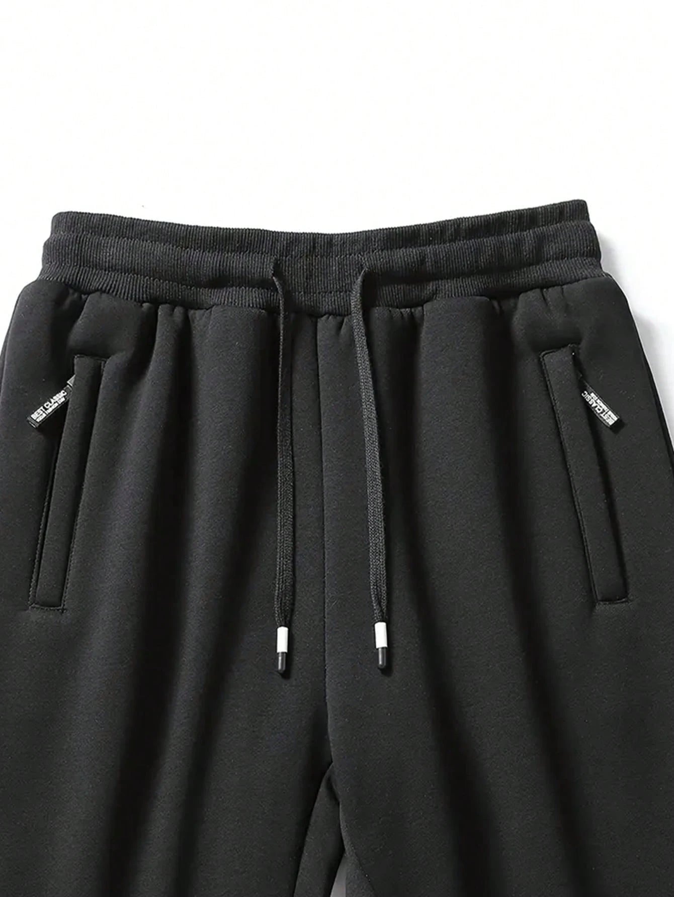 Men's Loose Casual Sweatpants Pants, Soft Fabric, Side Zipper Pockets, Drawstring Waist, Solid Color Sports