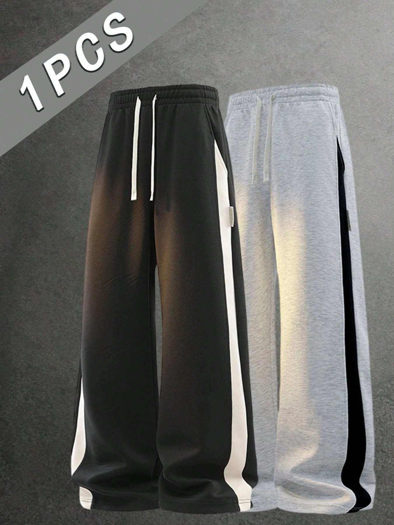 Men's Outdoor Casual Long Pants, Black Sports Pants, White Line Fit, Suitable For Running, Basketball, Football And Other Sports, Independence Day, Mexican