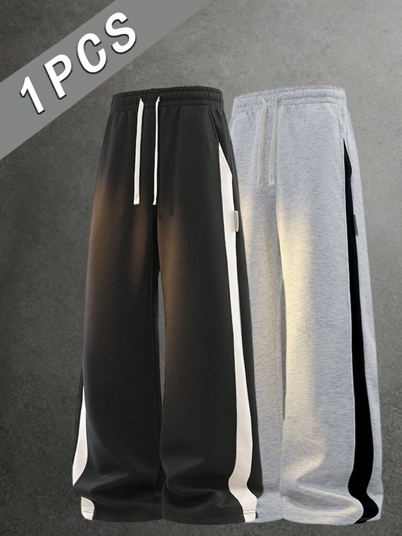 Men's Outdoor Casual Long Pants, Black Sports Pants, White Line Fit, Suitable For Running, Basketball, Football And Other Sports, Independence Day, Mexican