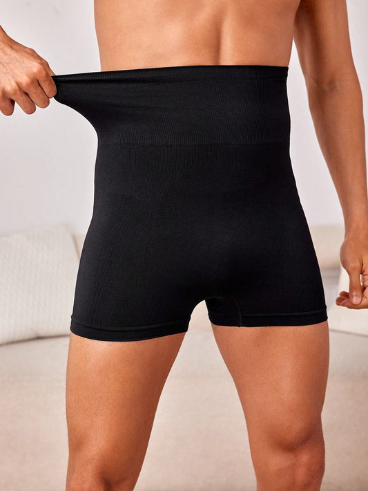 Men's Solid Color High-Waisted Shapewear Shorts