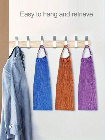 Mesh Exfoliating Back Scrubbing Towel Set, Bath Towel Mesh, Soap Bag, Double-Sided Design, Gentle/Rough Exfoliation, Effective Body Scrub, Back Scrubbing Towel, Shower Use, Premium Mesh Material, Conv