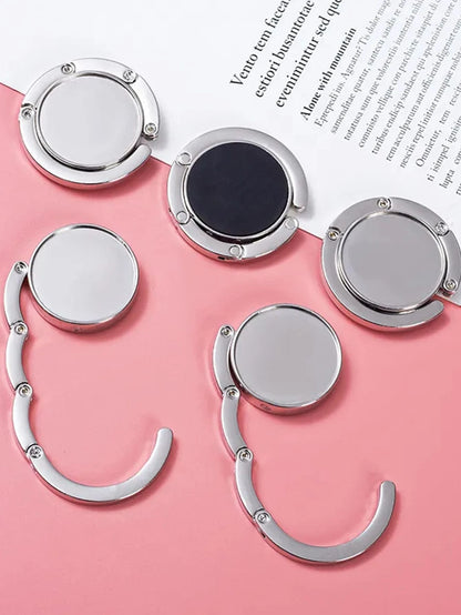 Metal Round Bag Hook, Portable Handbag Holder Bag Accessories Gift, Gift, Accessories, Decor For Teen Girls Women College Students,Rookies & White-Collar Workers School Supplies Teacher Gifts Back To