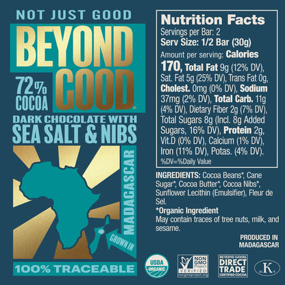 [Microbatch] 72% Cocoa Dark Chocolate with Sea Salt & Nibs
