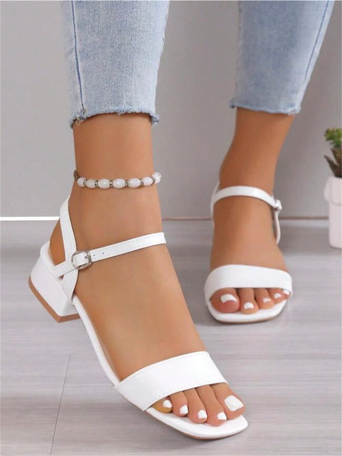 Mid-Heel Chunky Women's Sandals, 2025 New Arrival, High-Heeled Ankle Strap Sandals,Spring Summer Outfits