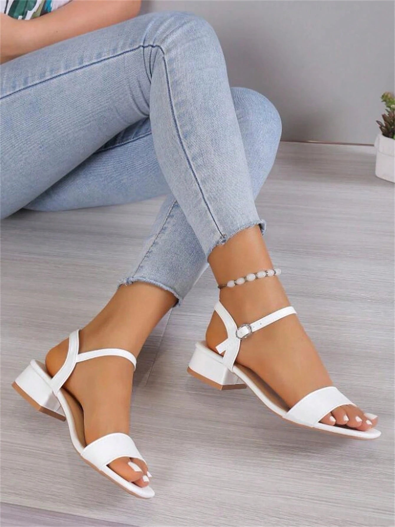 Mid-Heel Chunky Women's Sandals, 2025 New Arrival, High-Heeled Ankle Strap Sandals,Spring Summer Outfits