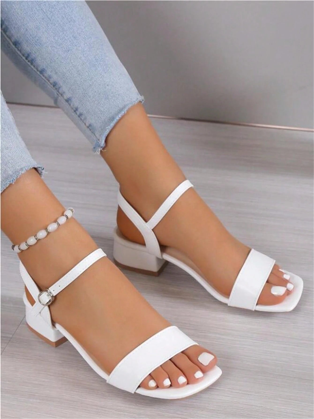 Mid-Heel Chunky Women's Sandals, 2025 New Arrival, High-Heeled Ankle Strap Sandals,Spring Summer Outfits