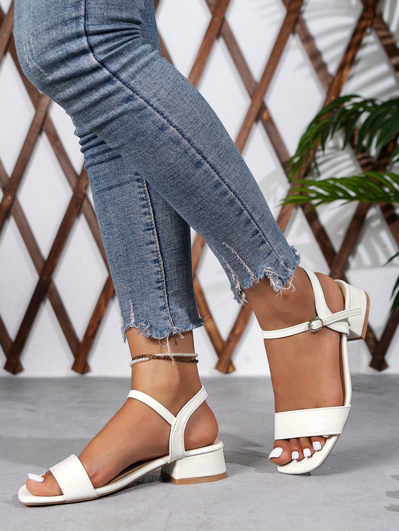 Mid-Heel Chunky Women's Sandals, 2025 New Arrival, High-Heeled Ankle Strap Sandals,Spring Summer Outfits