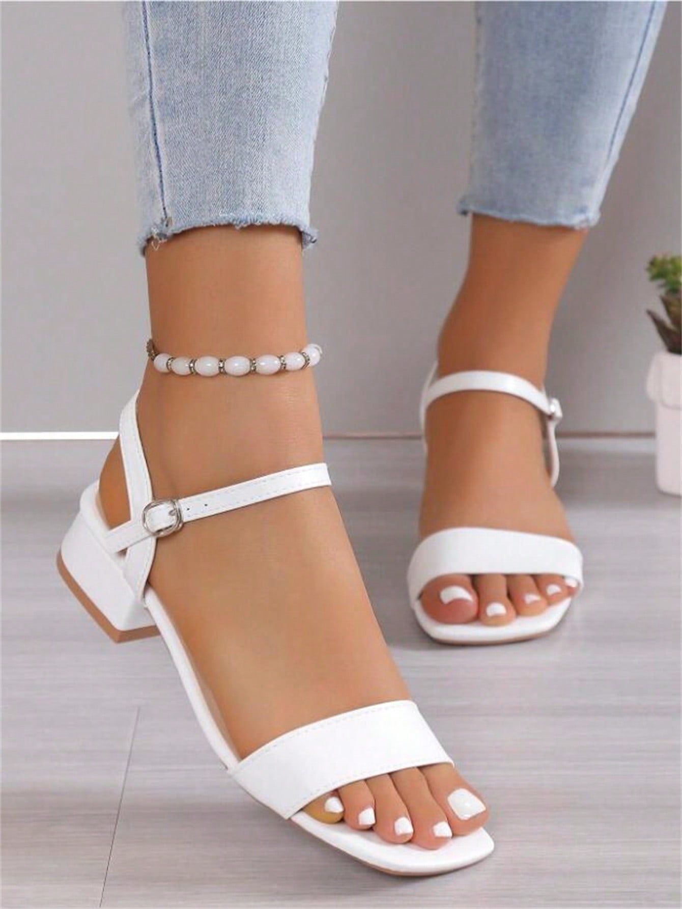 Mid-Heel Chunky Women's Sandals, 2025 New Arrival, High-Heeled Ankle Strap Sandals,Spring Summer Outfits