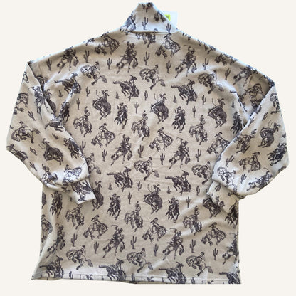 Midnight Rodeo Western Cowboy Quarter Zip Hoodie Shirt - Deer Creek Mercantile