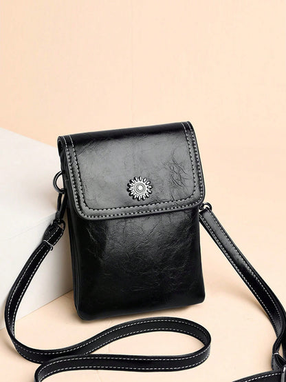 Mini Metal Decor Flap Square Bag Lightweight Fashion White-Collar Workers College Work Business Commute Office For Anniversary For Birthday Gift On Valentine Day Phone Phone Pouch Bag Pouch Phone Pou