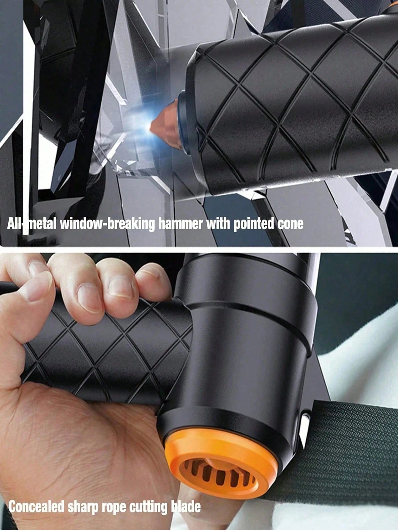 Mini Portable Car Wireless Handheld Vacuum Cleaner, Rechargeable, With Emergency Functions: Seatbelt Cutter, Window Breaker, Car Cleaning Kit, Suitable For Car, Home, Office, Pets