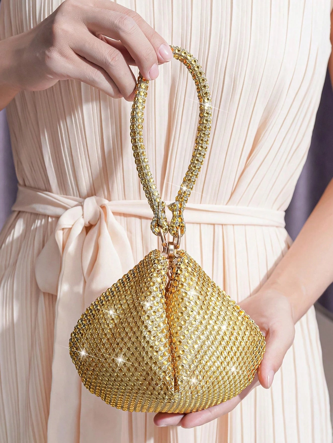 Mini Rhinestone Decor Asymmetric Magnetic Closure Evening Clutch Handbag Lipstick Coin Purse Birthday Party Gathering Gift Dress Bag Evening Bag