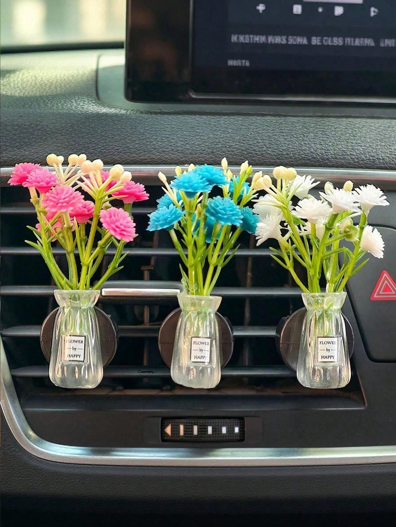 Mini Vase Car Air Vent Clip, Artificial Carnation Aromatherapy Diffuser, Cute Car Interior Decor And Car Fragrance