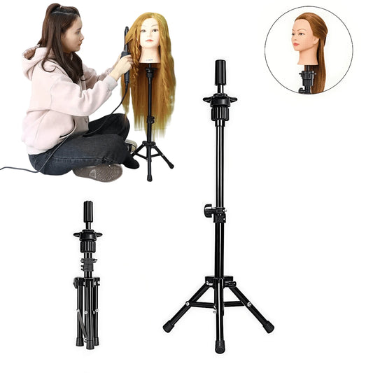 Mini Wig Head Stand Tripod Adjustable Mannequin Head Stand Wig Stand For Mannequin Heads Training Heads And Canvas Block Head
