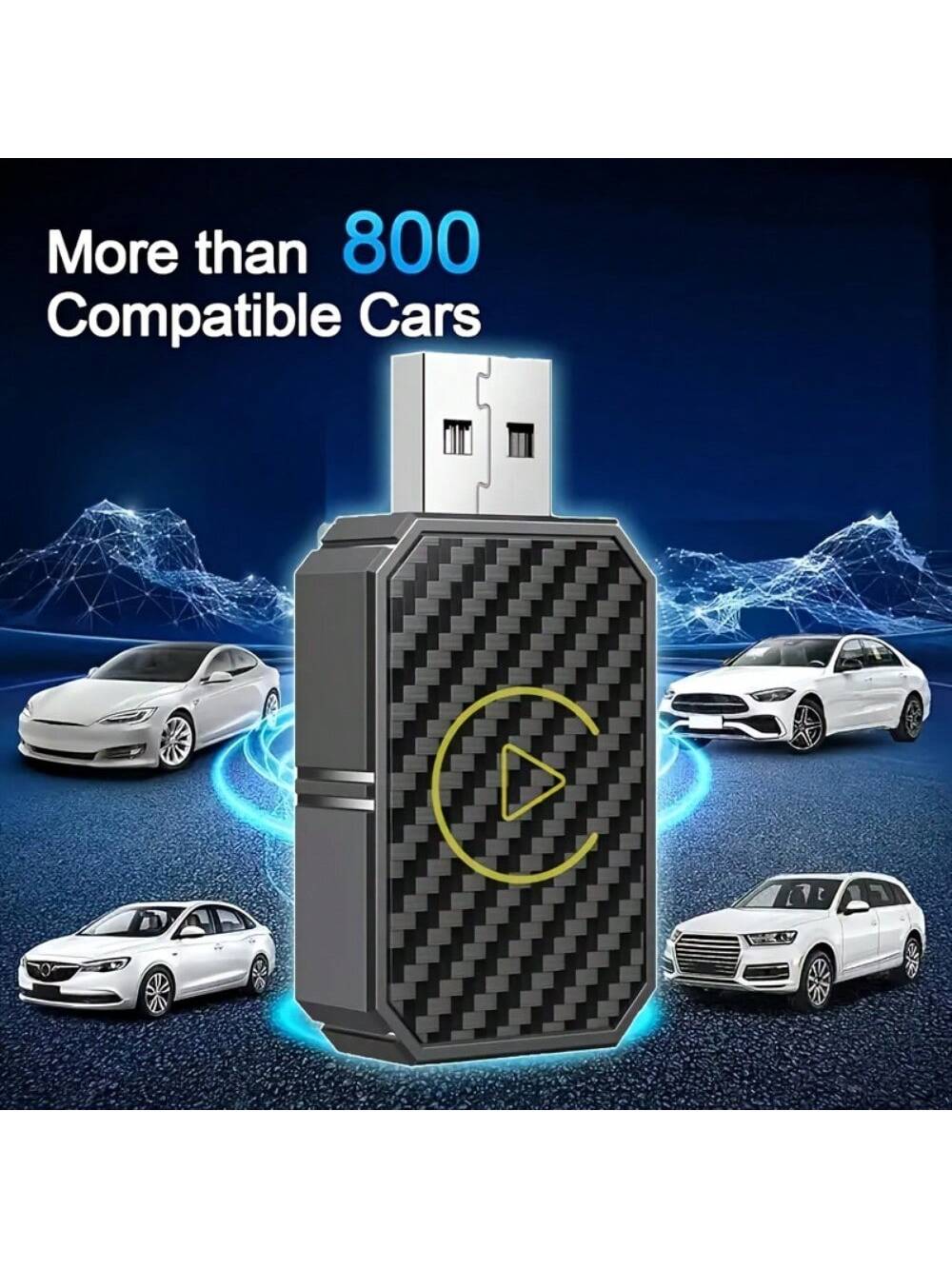 Mini Wireless CarPlay & Android Auto Adapter, 2 In 1, For Both Apple And Android, Small Wireless CarPlay Adapter, Converts Wired To Wireless, Suitable For Factory Wired CarPlay Cars From 2016 Onwards