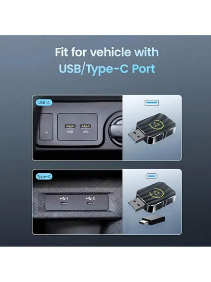 Mini Wireless CarPlay & Android Auto Adapter, 2 In 1, For Both Apple And Android, Small Wireless CarPlay Adapter, Converts Wired To Wireless, Suitable For Factory Wired CarPlay Cars From 2016 Onwards
