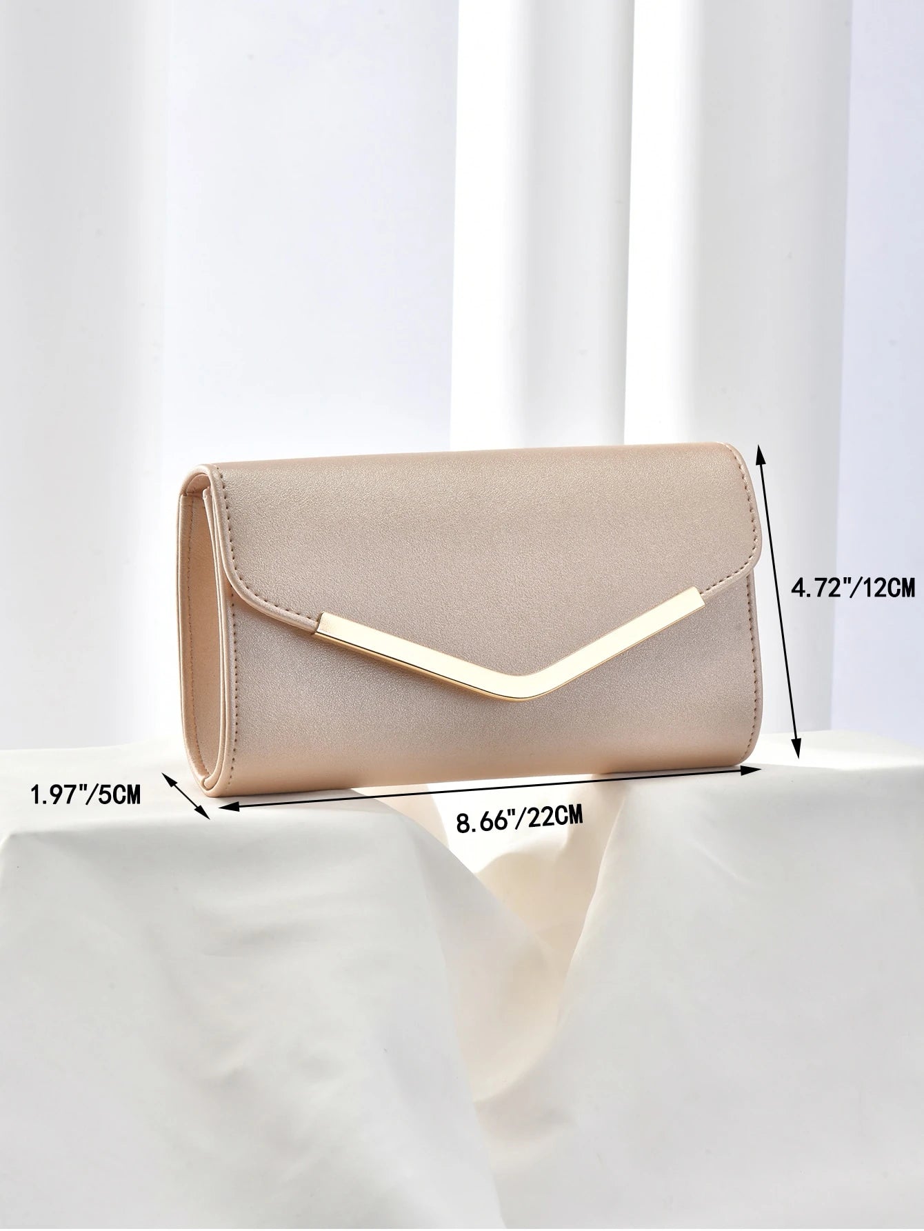 Minimalist Flap Square Bag Metal Decor Small For Party, Fashionable Clutch Bags For Woman