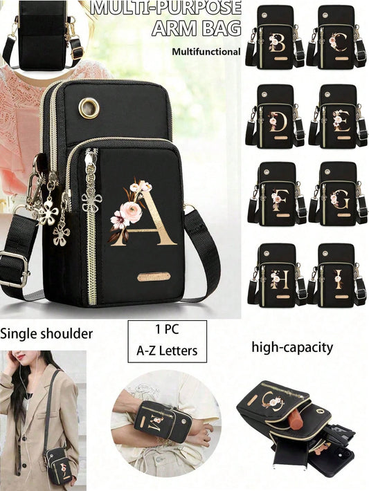 Minimalist Letter Design Mini Crossbody Bag With Phone Pocket And Wallet, Suitable For Casual Daily Use, Water-Resistant Crossbody/Shoulder/Side Bag/Square Bag, Essential Item For Vacation, College St