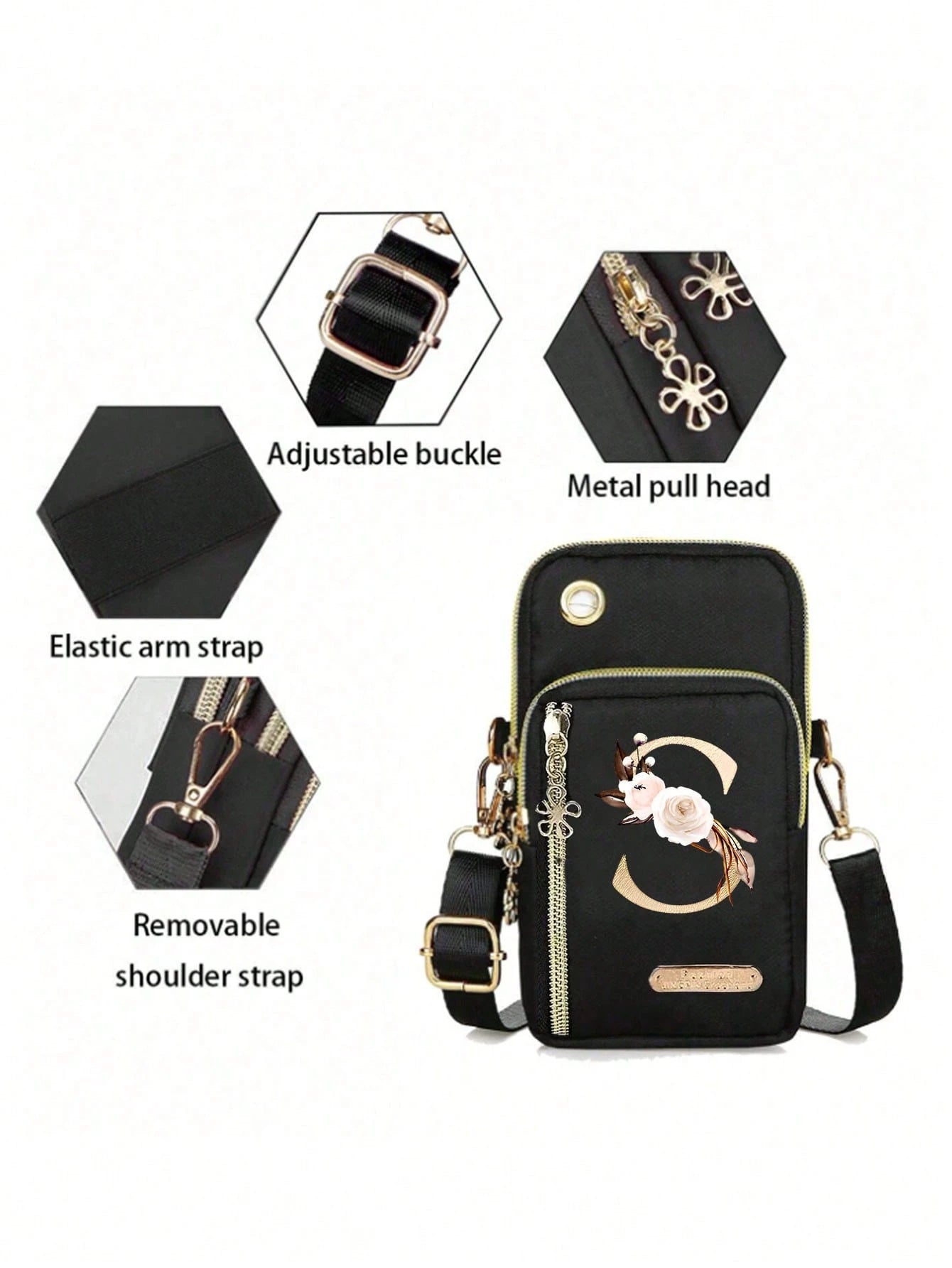 Minimalist Letter Design Mini Crossbody Bag With Phone Pocket And Wallet, Suitable For Casual Daily Use, Water-Resistant Crossbody/Shoulder/Side Bag/Square Bag, Essential Item For Vacation, College St