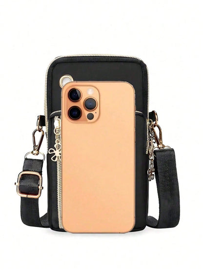 Minimalist Letter Design Mini Crossbody Bag With Phone Pocket And Wallet, Suitable For Casual Daily Use, Water-Resistant Crossbody/Shoulder/Side Bag/Square Bag, Essential Item For Vacation, College St