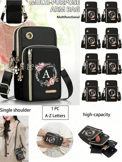 Minimalist Letter Design Mini Crossbody Bag With Phone Pocket And Wallet, Suitable For Casual Daily Use, Water-Resistant Crossbody/Shoulder/Side Bag/Square Bag, Essential Item For Vacation, College St