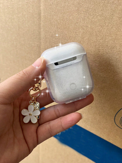 Minimalist White Pink Black Flower Element Bluetooth Earphone Case Shiny White Flower Protective Case Compatible With Airpods Pro 3, Pink 3 Earphone Case, Soft Minimalist Black Floral Bluetooth Earpho