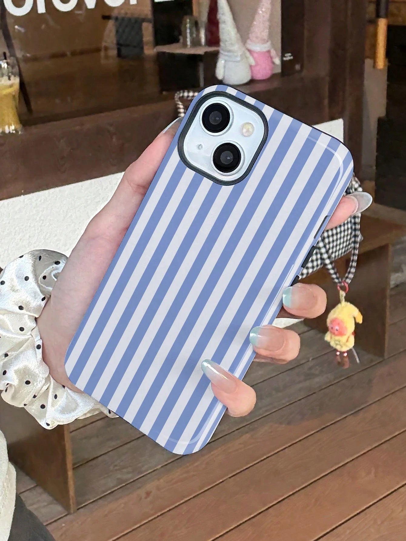 Minimalist White Pink Stripe Elements Fashion Phone 1pc Minimalist Artistic Colorful Striped Pattern Glossy 2-In-1 Phile Full Coverage Hard Phone Compatible With/Compatible With 11/12/13/14/15/16/17 P