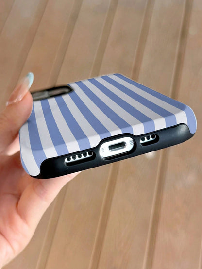 Minimalist White Pink Stripe Elements Fashion Phone 1pc Minimalist Artistic Colorful Striped Pattern Glossy 2-In-1 Phile Full Coverage Hard Phone Compatible With/Compatible With 11/12/13/14/15/16/17 P