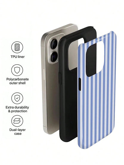 Minimalist White Pink Stripe Elements Fashion Phone 1pc Minimalist Artistic Colorful Striped Pattern Glossy 2-In-1 Phile Full Coverage Hard Phone Compatible With/Compatible With 11/12/13/14/15/16/17 P