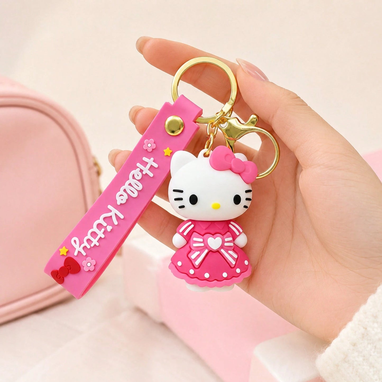 Miniso Hello Kitty Keychain, Aesthetic Pink Bag Charm, Backpack Pendant, Student School Bag Decoration Accessory, Back To School Gift