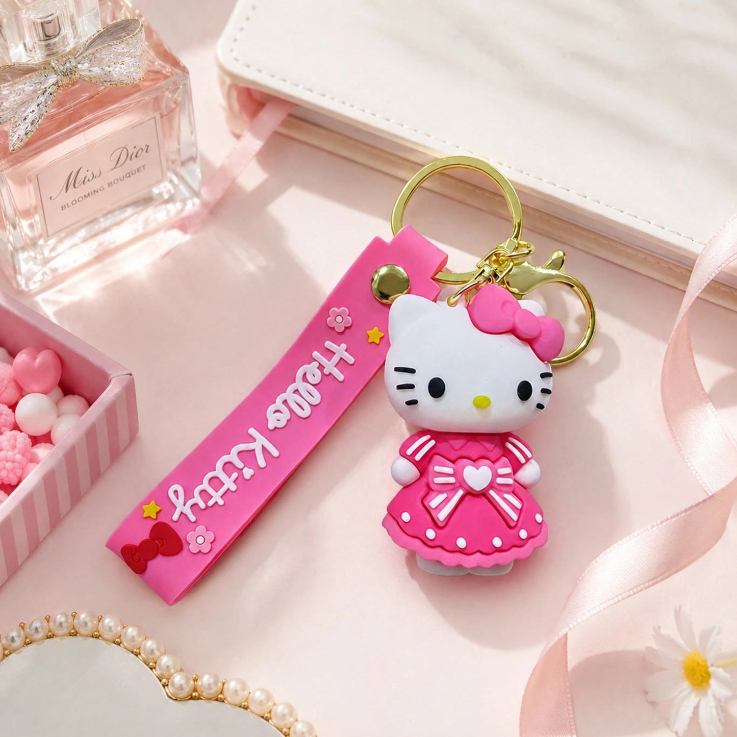 Miniso Hello Kitty Keychain, Aesthetic Pink Bag Charm, Backpack Pendant, Student School Bag Decoration Accessory, Back To School Gift
