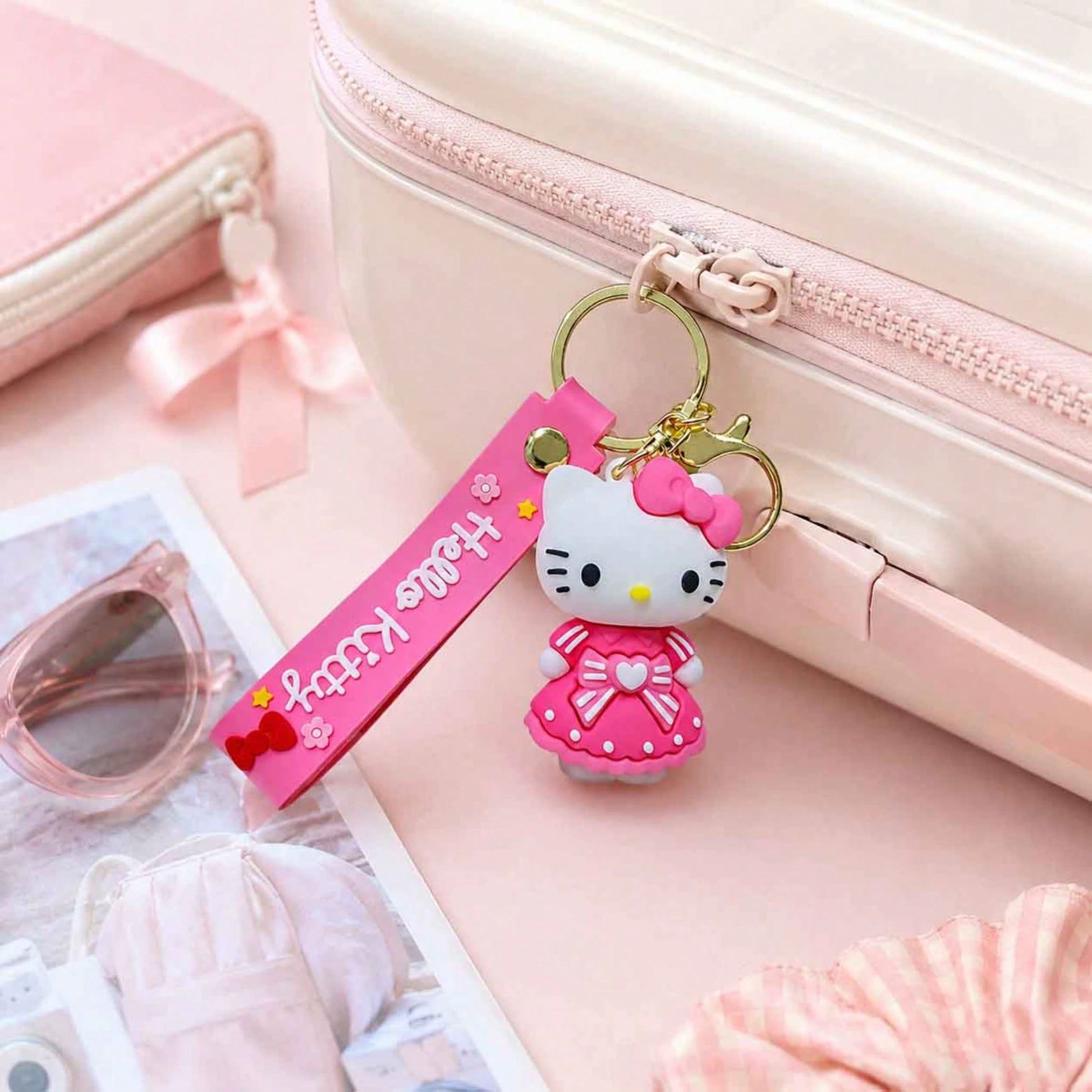 Miniso Hello Kitty Keychain, Aesthetic Pink Bag Charm, Backpack Pendant, Student School Bag Decoration Accessory, Back To School Gift