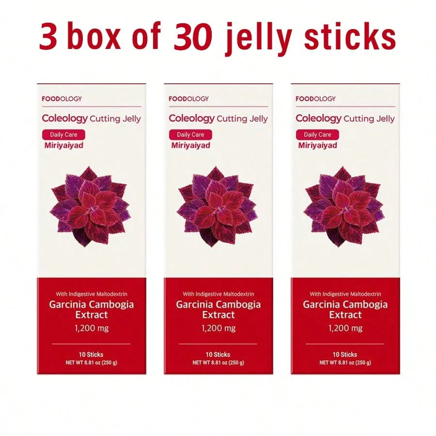 Miriyalyad [Weight Loss Products]Coleology Cutting Jelly 10days- Garcinia Cambogia (HCA), Chia Seeds Collagen, Hyaluronic Acid, Pomegranate Flavored 8.81 Oz/10 Sticks