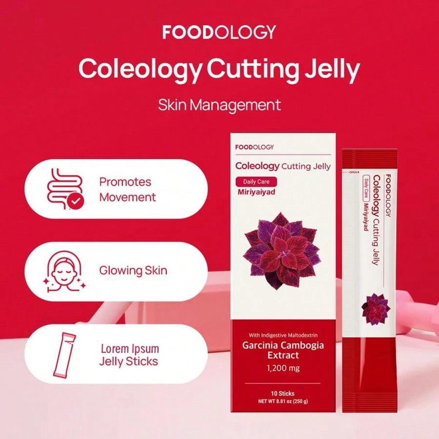 Miriyalyad [Weight Loss Products]Coleology Cutting Jelly 10days- Garcinia Cambogia (HCA), Chia Seeds Collagen, Hyaluronic Acid, Pomegranate Flavored 8.81 Oz/10 Sticks