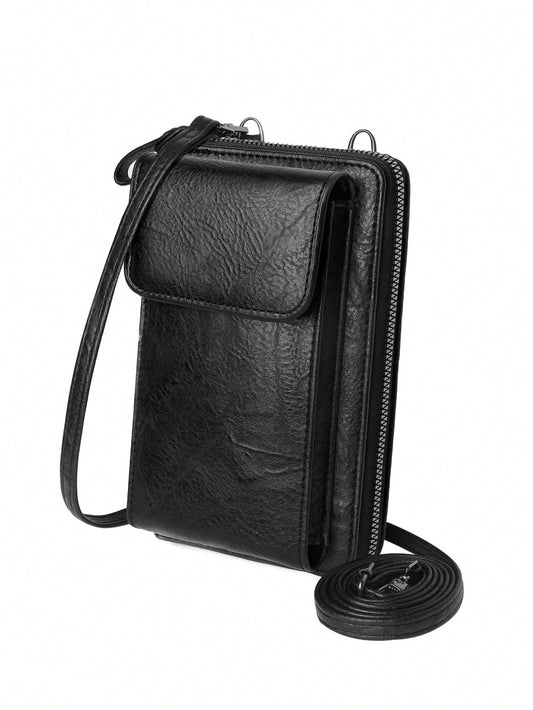 MIYIN Women's Fashion Vintage Small Zipper Crossbody Bag With Adjustable Detachable Shoulder Strap, Versatile Zipper One Shoulder Bag Phone Wallet With Pockets, Lightweight Vintage Multifunctional Wal