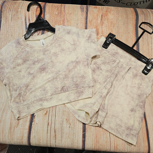 ML KIDS KNITED TYE-DYE CROPPED TOP AND SHORT SET 009