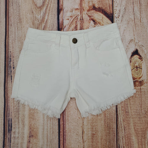 ML Kids White Denim Shorts