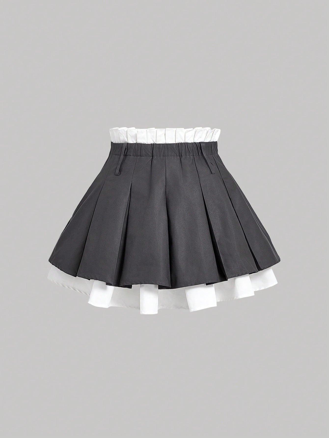MOD Petite Women's Autumn Cute Dark Green Double Layer Pleated Mini Skirt,Back-To-School School Petite Perfect Low Rise Skirts,Y2k Cute Carnival Costume