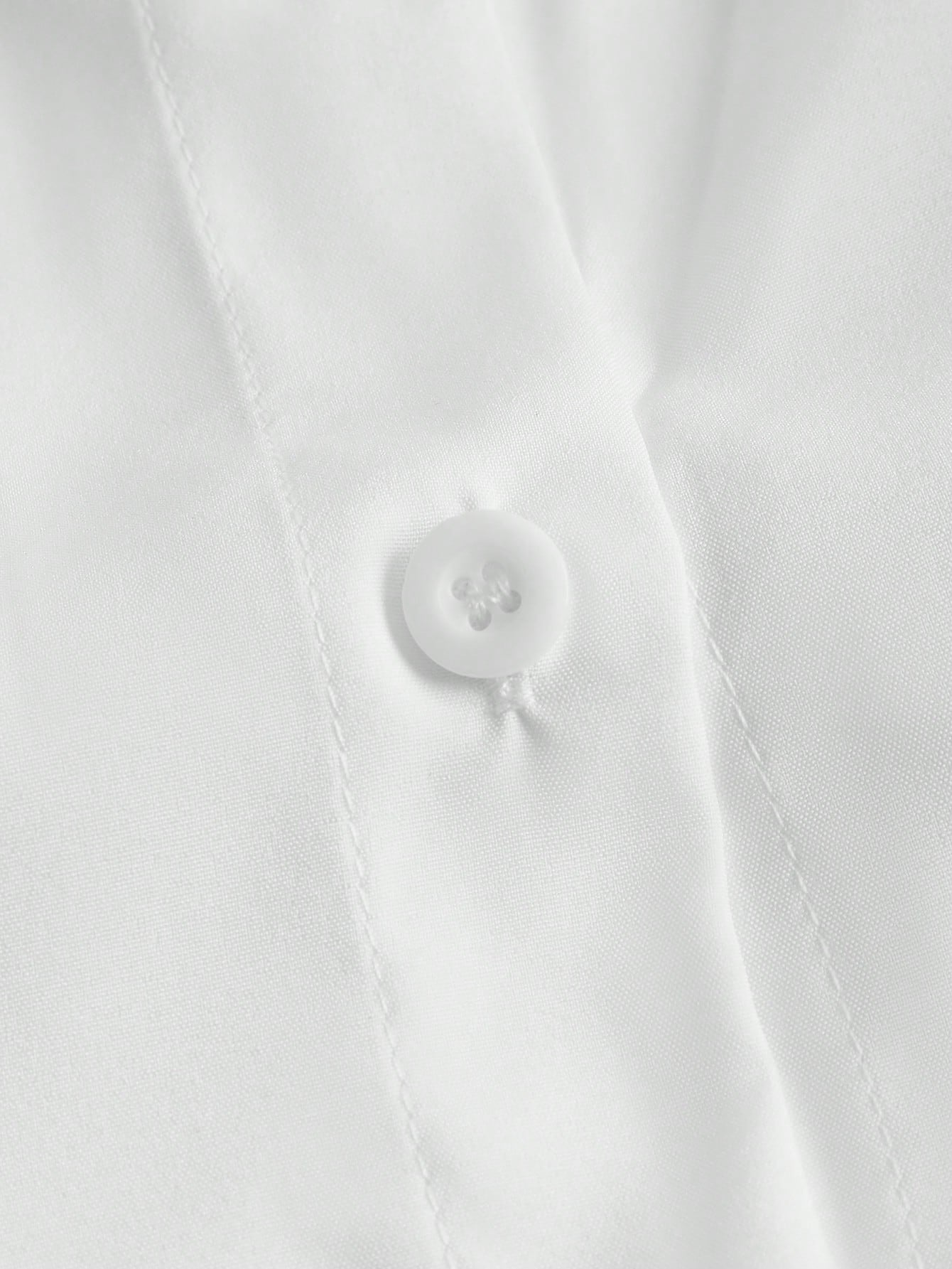 MOD Solid Crop Shirt With Tie,Short Sleeve Tops, Graduation
