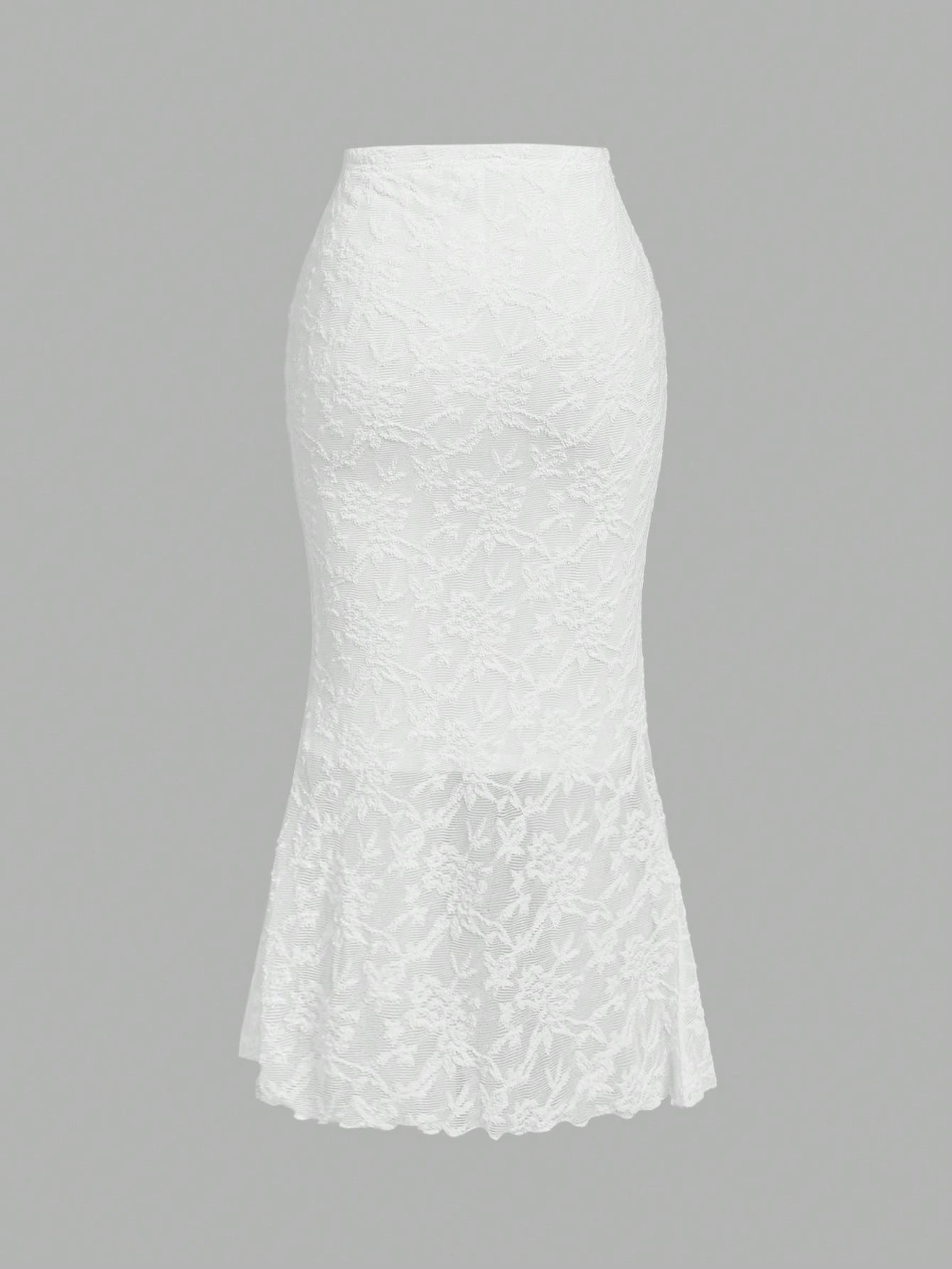 MOD White Lace Vest Fishtail Skirt Two-Piece Set,Elegant Bridal Wedding Summer Women Outfits,Dreamy Formal Prom Bridesmaid Dinner Birthday Ruffle Set